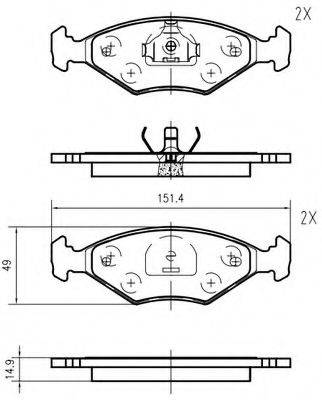 VEMA K621902 Комплект гальмівних колодок, дискове гальмо