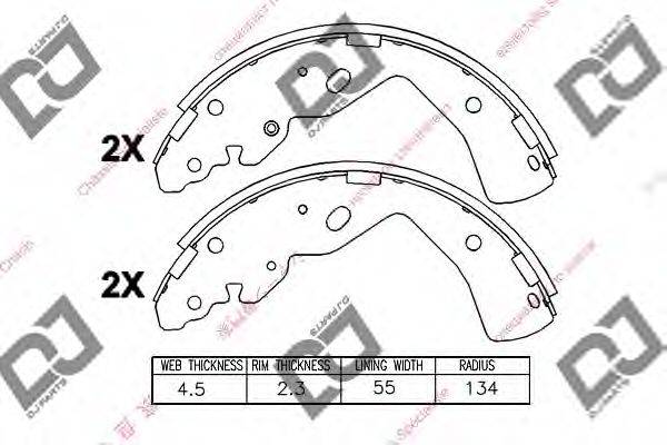 DJ PARTS BS1061 Комплект гальмівних колодок