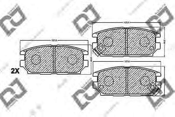 DJ PARTS BP1152 Комплект гальмівних колодок, дискове гальмо