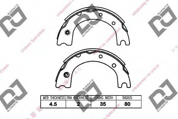 DJ PARTS BS1207 Комплект гальмівних колодок