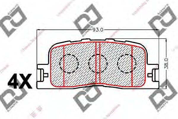 DJ PARTS BP2150 Комплект гальмівних колодок, дискове гальмо