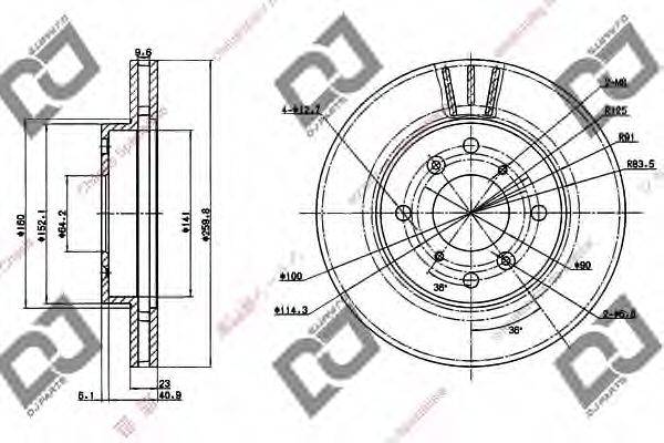 DJ PARTS BD1243 гальмівний диск