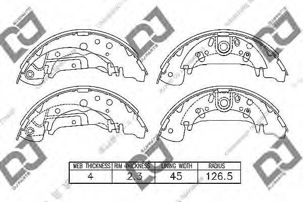 DJ PARTS BS1420 Комплект гальмівних колодок