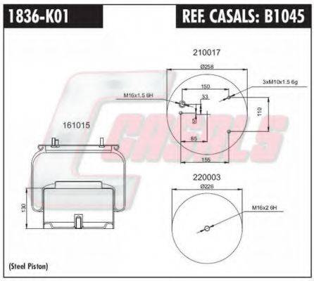 CASALS B1045 Кожух пневматичної ресори