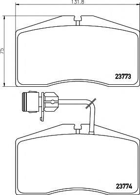 HELLA PAGID 8DB355018491 Комплект гальмівних колодок, дискове гальмо