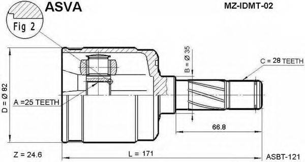 MAZDA G592-22-620 Шарнірний комплект, приводний вал