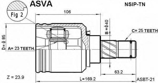 NISSAN 39711-6J002 Шарнірний комплект, приводний вал