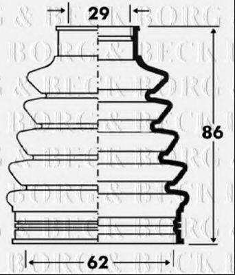 BORG & BECK BCB2882 Пильовик, приводний вал