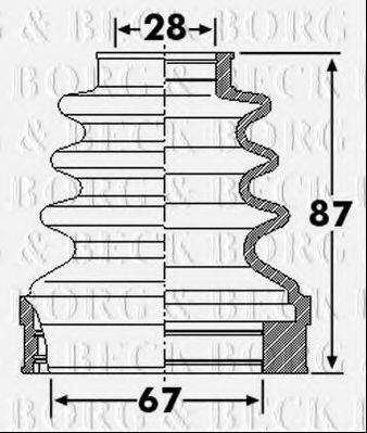 BORG & BECK BCB6261 Пильовик, приводний вал