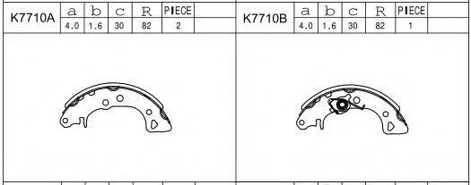 ASIMCO K7710 Комплект гальмівних колодок