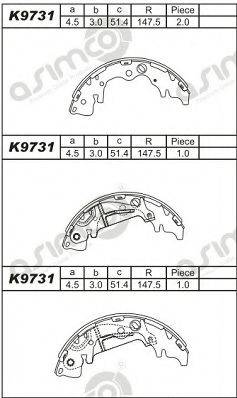 DODGE 583054HA00 Комплект гальмівних колодок