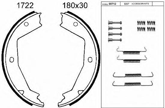 BSF 01722K Комплект гальмівних колодок, стоянкова гальмівна система