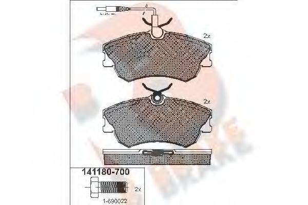 R BRAKE 21888 Комплект гальмівних колодок, дискове гальмо