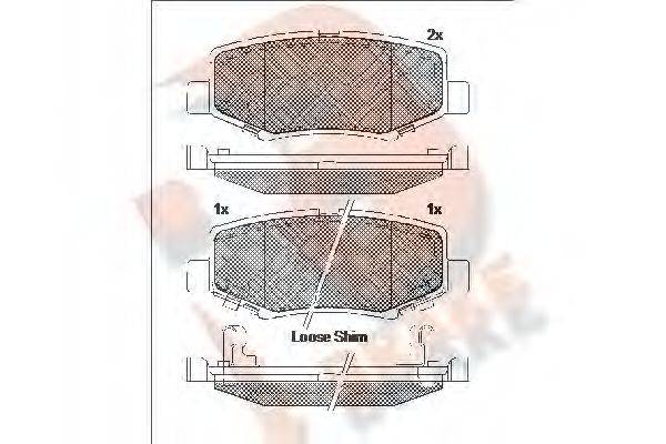 R BRAKE 25657 Комплект гальмівних колодок, дискове гальмо