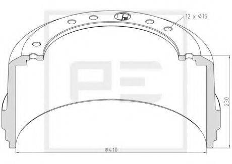 VOLVO 008036453 Гальмівний барабан