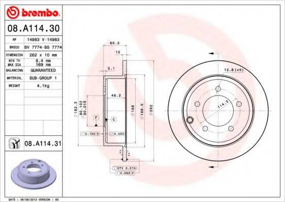 BREMBO 08.A114.30