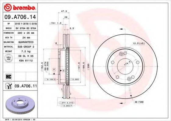 BREMBO 09.A706.14