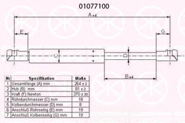 ALFA ROMEO 0000060651067 Газова пружина, кришка багажника