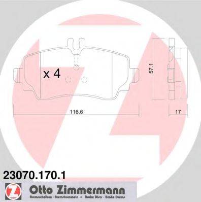 ZIMMERMANN 23070 Комплект гальмівних колодок, дискове гальмо