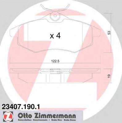 ZIMMERMANN 23407 Комплект гальмівних колодок, дискове гальмо