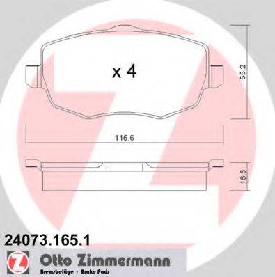 ZIMMERMANN 240731651 Комплект гальмівних колодок, дискове гальмо