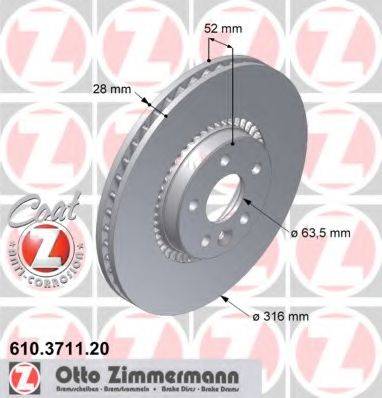 ZIMMERMANN 610371152 гальмівний диск