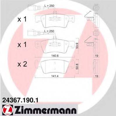 ZIMMERMANN 24367 Комплект гальмівних колодок, дискове гальмо