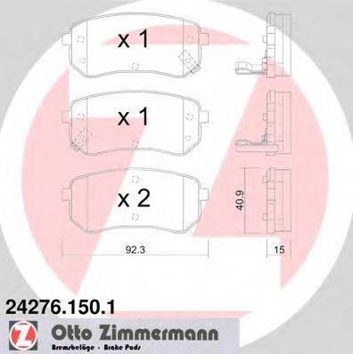 ZIMMERMANN 24276 Комплект гальмівних колодок, дискове гальмо