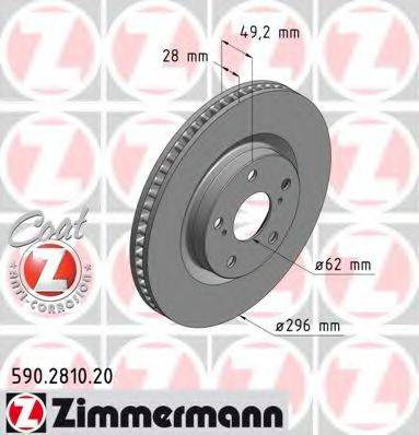 ZIMMERMANN 590281052 гальмівний диск