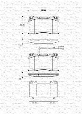 MAGNETI MARELLI 363702161433 Комплект гальмівних колодок, дискове гальмо