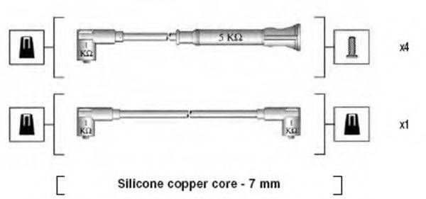 MAGNETI MARELLI 941075270562 Комплект дротів запалювання